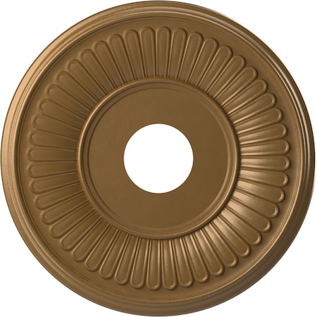 Ekena Millwork Berkshire PVC Ceiling Medallion (Fits Canopies up to 7"), Metallic Gold Rush, 16"OD x 3 1/2"ID x 1"P CMP16BECGH